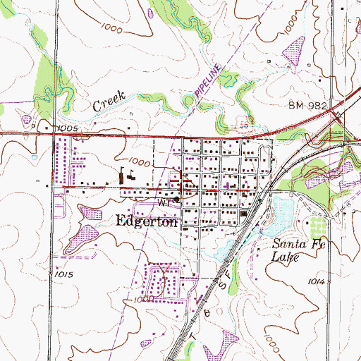 Topographic Map of Assumption Catholic Church, KS
