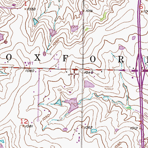 Topographic Map of Blue Valley Baptist Church, KS