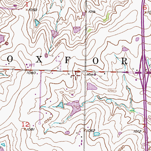 Topographic Map of Blue Valley Baptist Church, KS