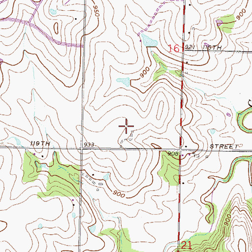 Topographic Map of Town Center Mall, KS