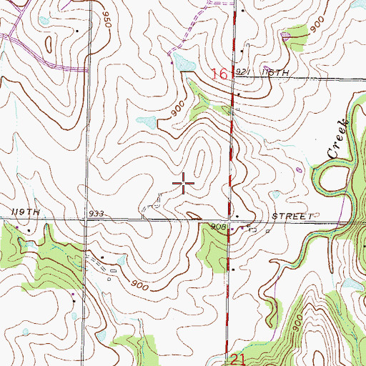 Topographic Map of Town Center Plaza, KS