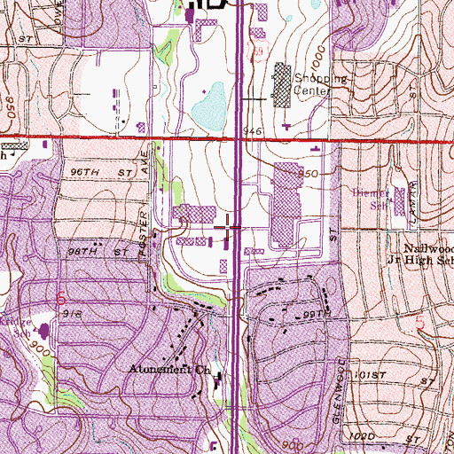 Topographic Map of Windmill Square, KS