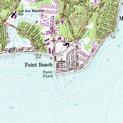 Topographic Map of Point Beach, CT