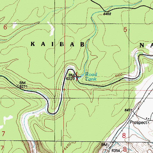 Topographic Map of Road Tank, AZ