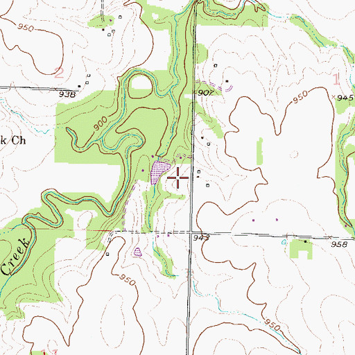 Topographic Map of Adams Cemetery, KS