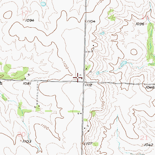 Topographic Map of Cross Cemetery, KS