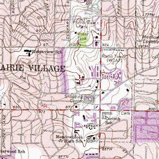 Topographic Map of Woolford Farm Horse Cemetery, KS