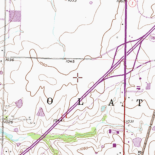 Topographic Map of Olathe Medical Center, KS