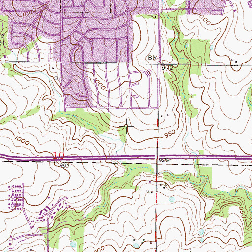 Topographic Map of Overland Park Regional Medical Center, KS