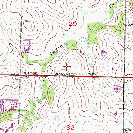 Topographic Map of Central Processing Unit Post Office, KS