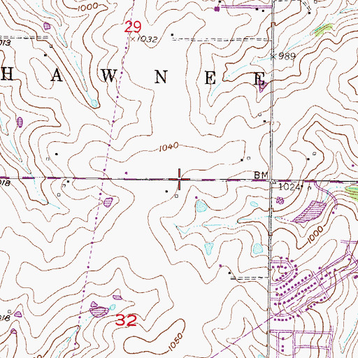 Topographic Map of Country Hill Animal Clinic, KS