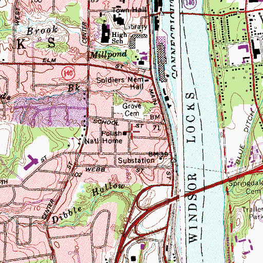 Topographic Map of Polish Natl Home, CT