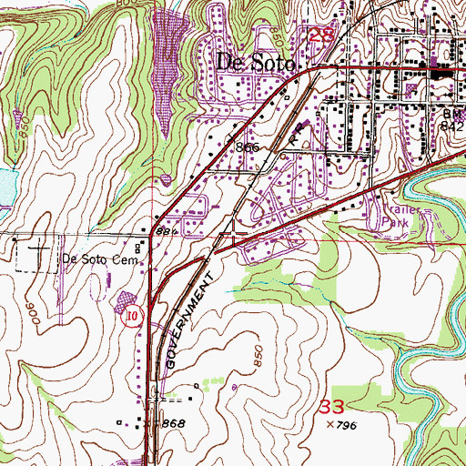 Topographic Map of De Soto Veterinary Clinic, KS