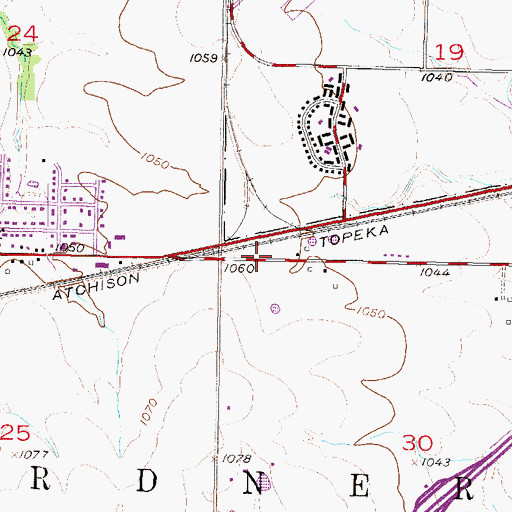 Topographic Map of Gardner Animal Hospital, KS