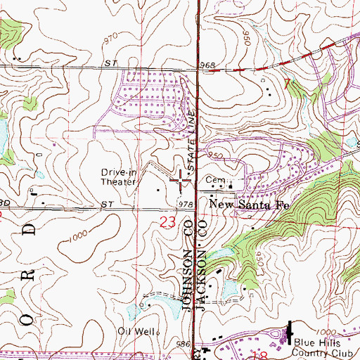 Topographic Map of Leawood Plaza Animal Hospital, KS