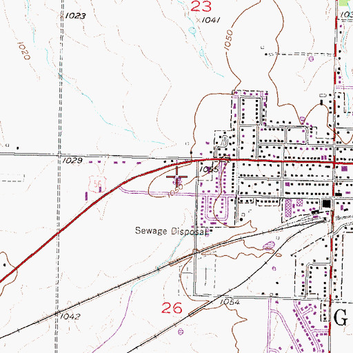Topographic Map of Meadowbrook Rehabilitation Hospital, KS