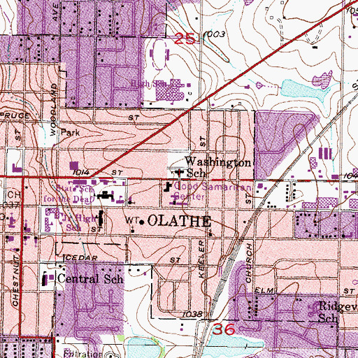 Topographic Map of Dillions Number 3 Post Office, KS