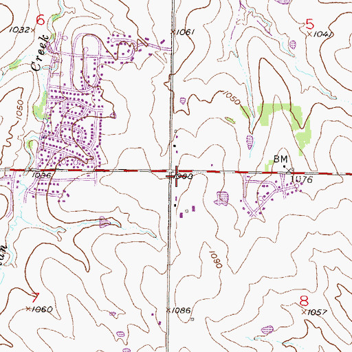 Topographic Map of Dillions Number 6 Post Office, KS