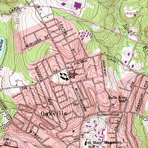 Topographic Map of Polk School, CT