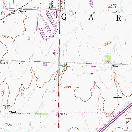 Topographic Map of Gardner Post Office, KS
