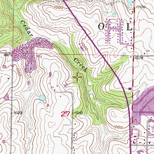 Topographic Map of Upper Ridge Trail, KS