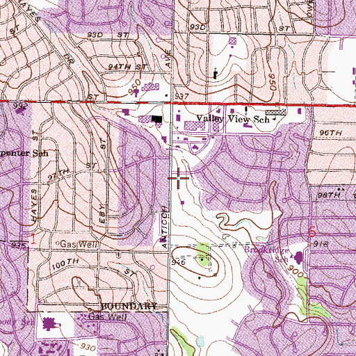 Topographic Map of Overland Park Post Office Brookridge Branch, KS