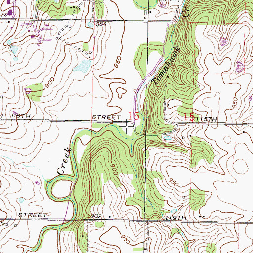 Topographic Map of Tomahawk Parkway Middle Pond, KS