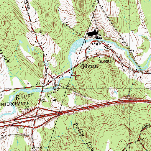 Topographic Map of Polly Brook, CT