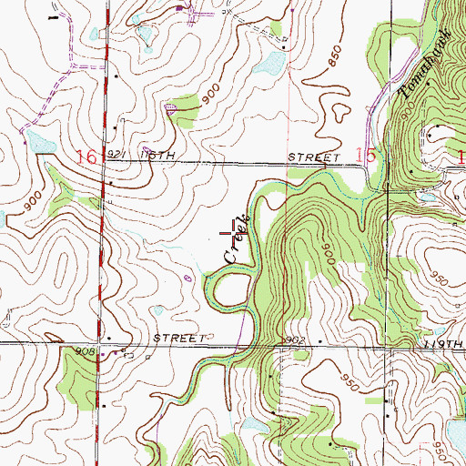 Topographic Map of Tomahawk Parkway South Pond, KS