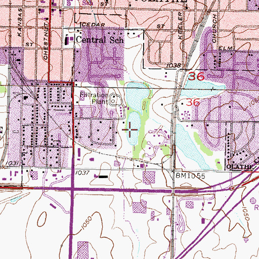 Topographic Map of Waterworks Lake South, KS