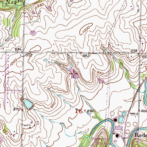 Topographic Map of Wilderness Lake, KS
