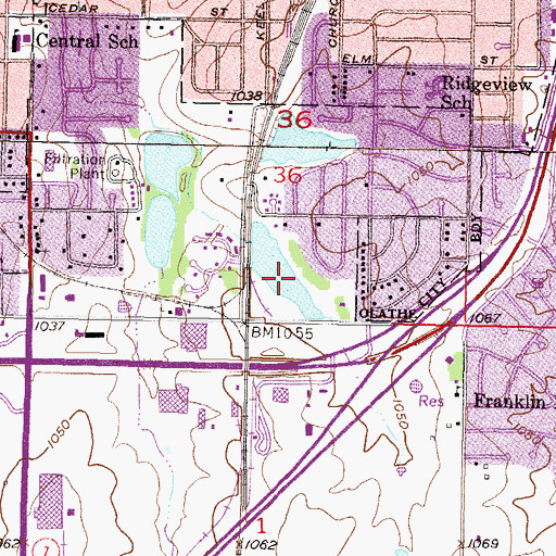 Topographic Map of Frisco Lake, KS