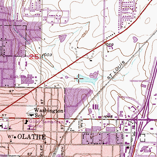 Topographic Map of Olathe Kansas City Road Park Pond, KS