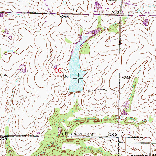 Topographic Map of Spring Hill City Lake, KS