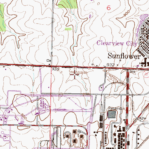 Topographic Map of Sunflower Park Lake, KS