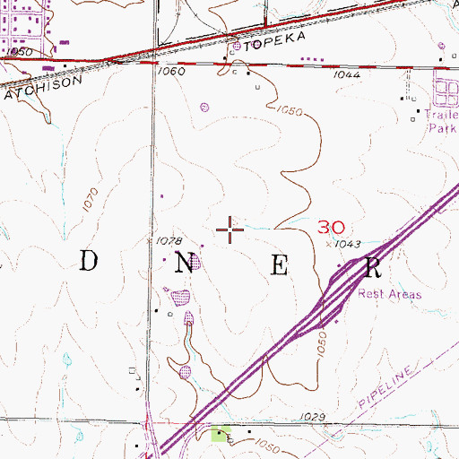 Topographic Map of Stone Creek Park, KS