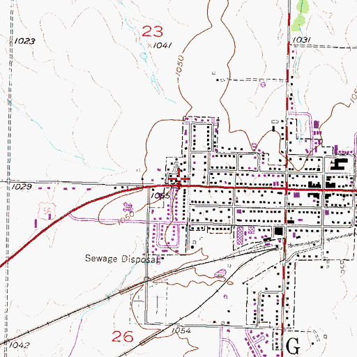 Topographic Map of Meadowbrook Park, KS