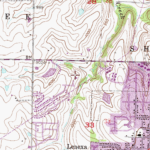 Topographic Map of Indian Trails Pool, KS