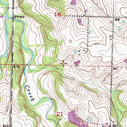 Topographic Map of Kill Creek Park Beach, KS