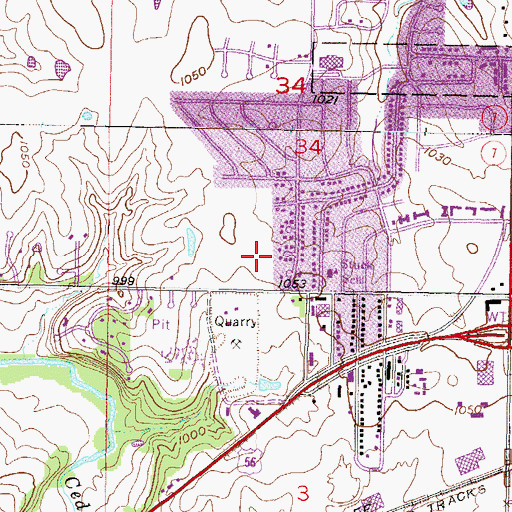 Topographic Map of Oregon Trail Pool, KS