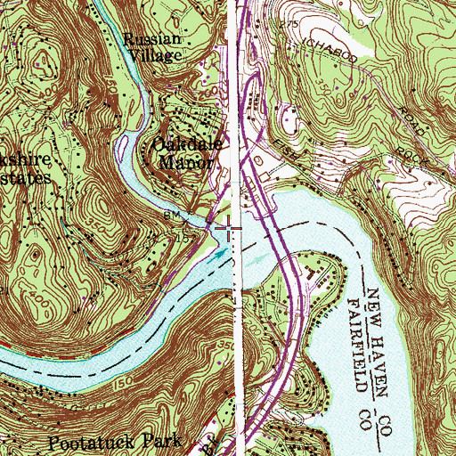 Topographic Map of Pomperaug River, CT