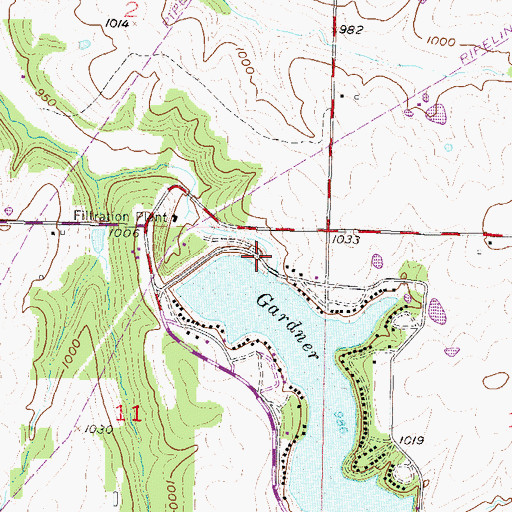 Topographic Map of Gardner Lake Park, KS