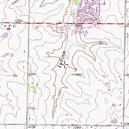 Topographic Map of Southdowns Park, KS