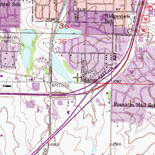 Topographic Map of South Frisco Lake, KS