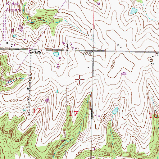 Topographic Map of Southglen Park, KS
