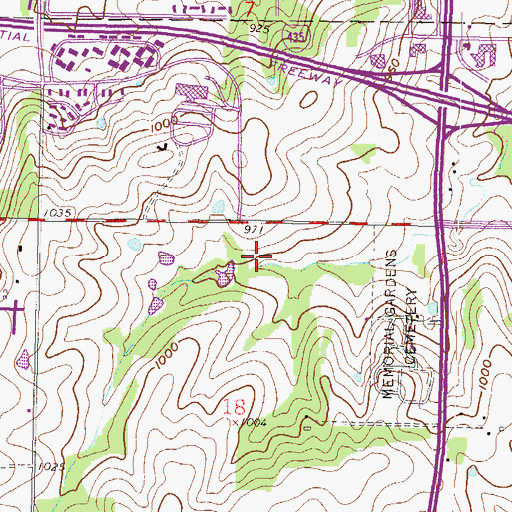 Topographic Map of Summercrest Park, KS