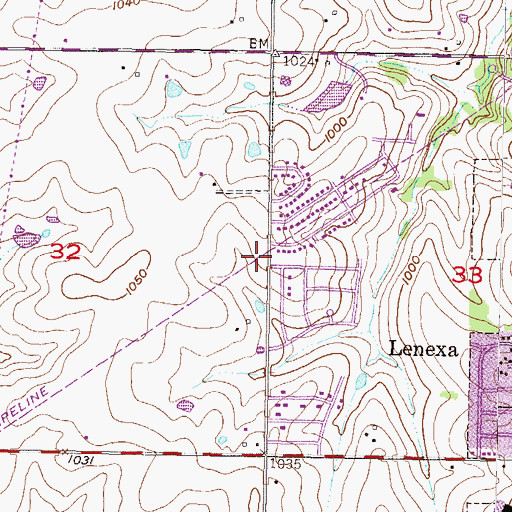 Topographic Map of Tamarisk Park, KS