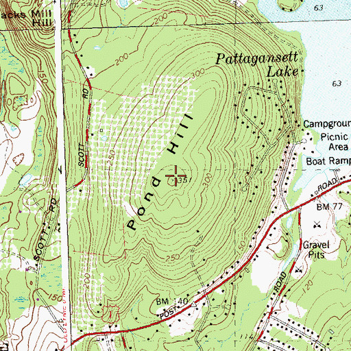 Topographic Map of Pond Hill, CT