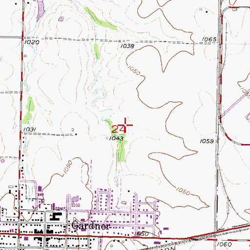 Topographic Map of Winwood Park, KS