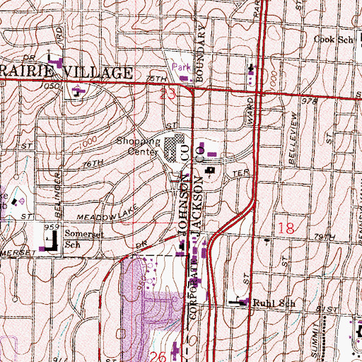 Topographic Map of Weltner Park, KS
